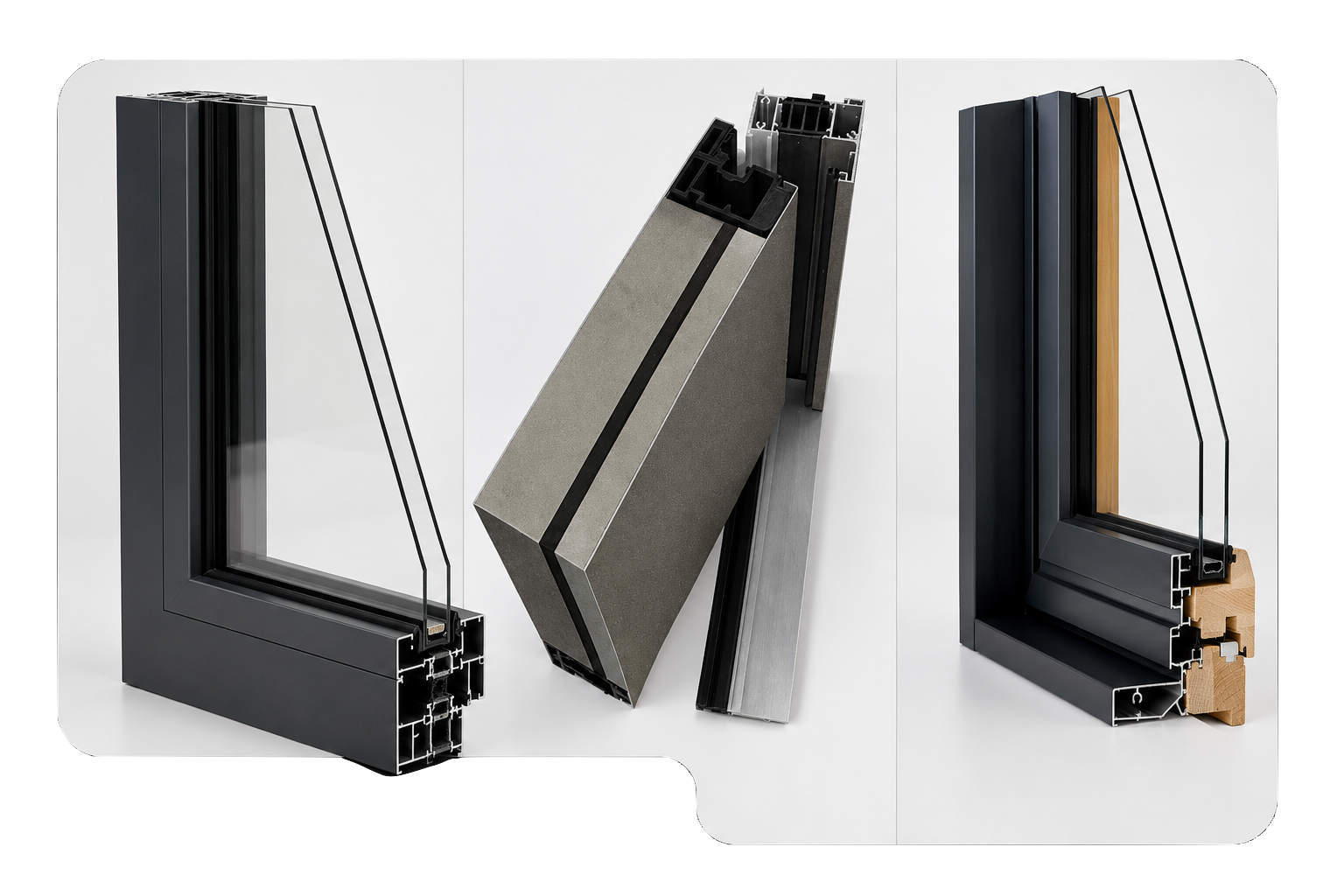Echantillons fenêtres alu-Mixte & PVC