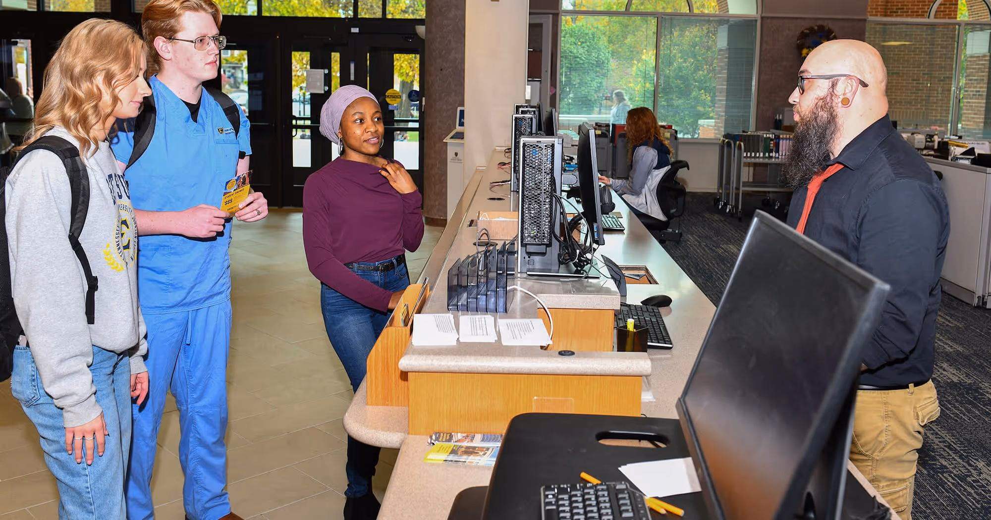 Sherrod Library staff constantly work to assist students in finding what they need.