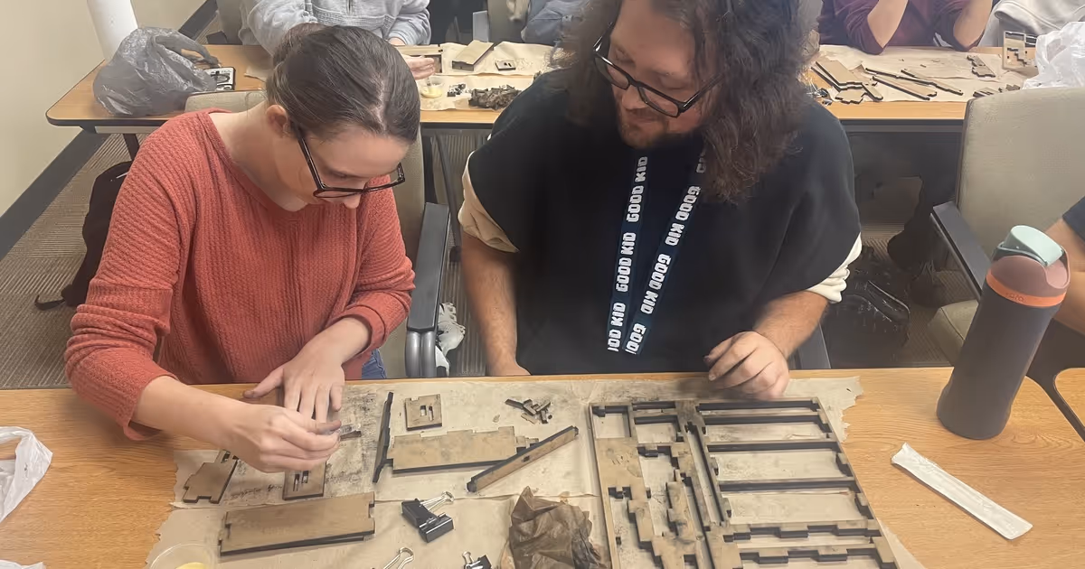 Students work in Dr. Whitaker's class.