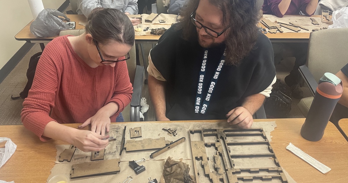 Students work in Dr. Whitaker's class.