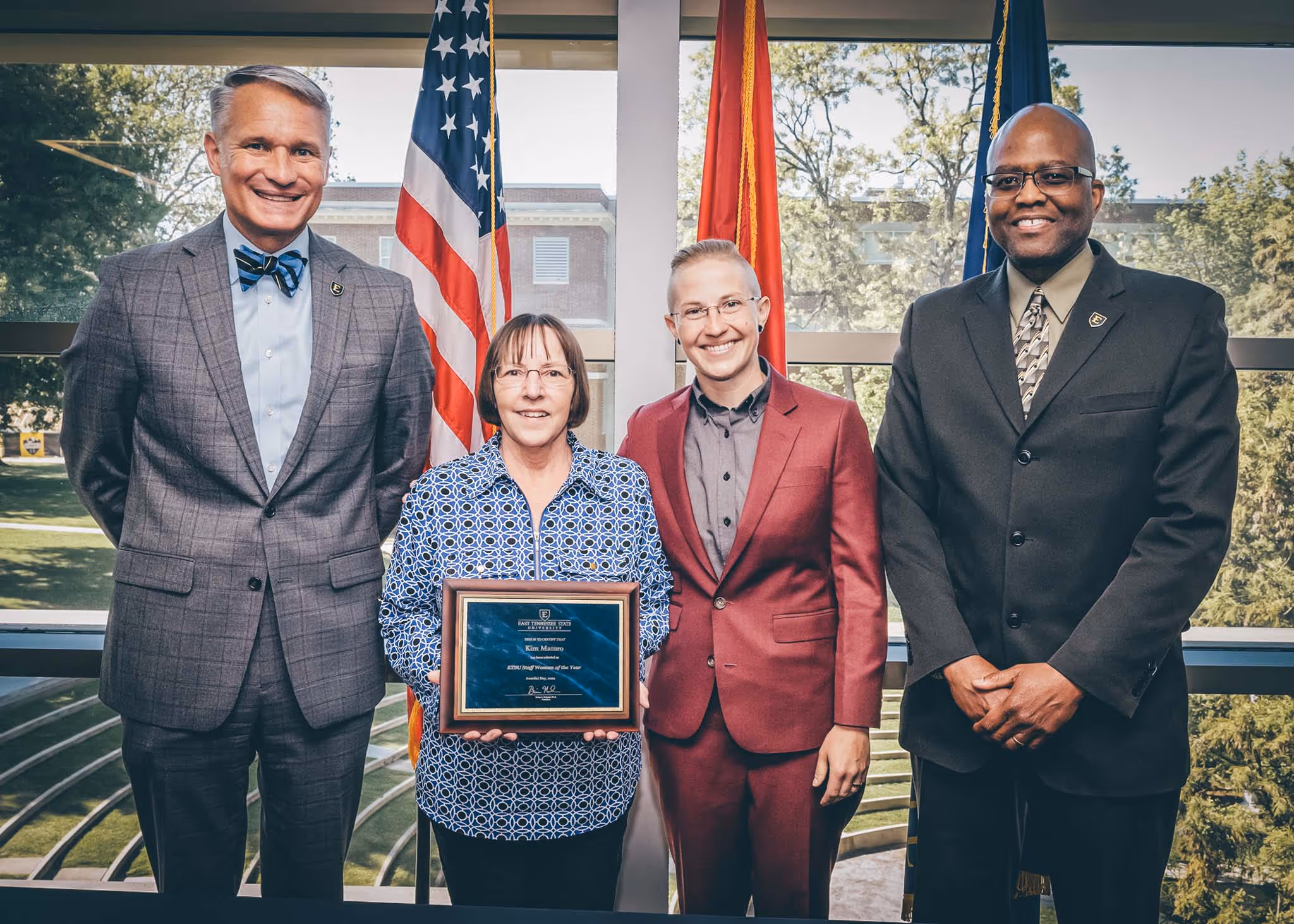 President Brian Noland, Kim Maturo, Dr. Bethany Novotny, and Dr. Keith Johnson