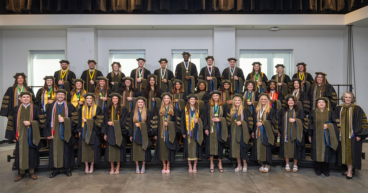 The ETSU Gatton College of Pharmacy class of 2026 poses for a group photo