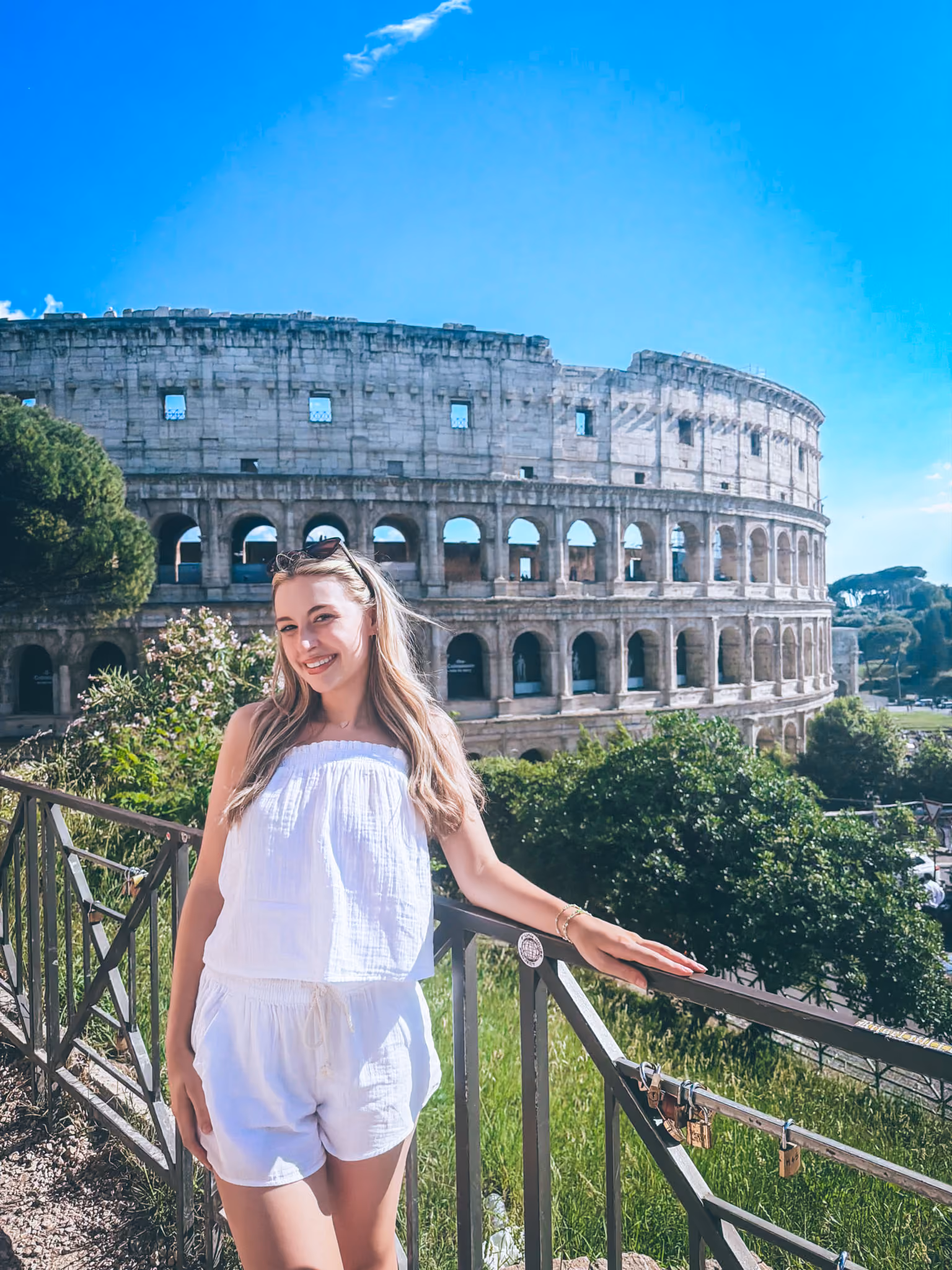 ETSU student Emma Hurley poses for a photo in front of the Colosseum in Rome, Italy.