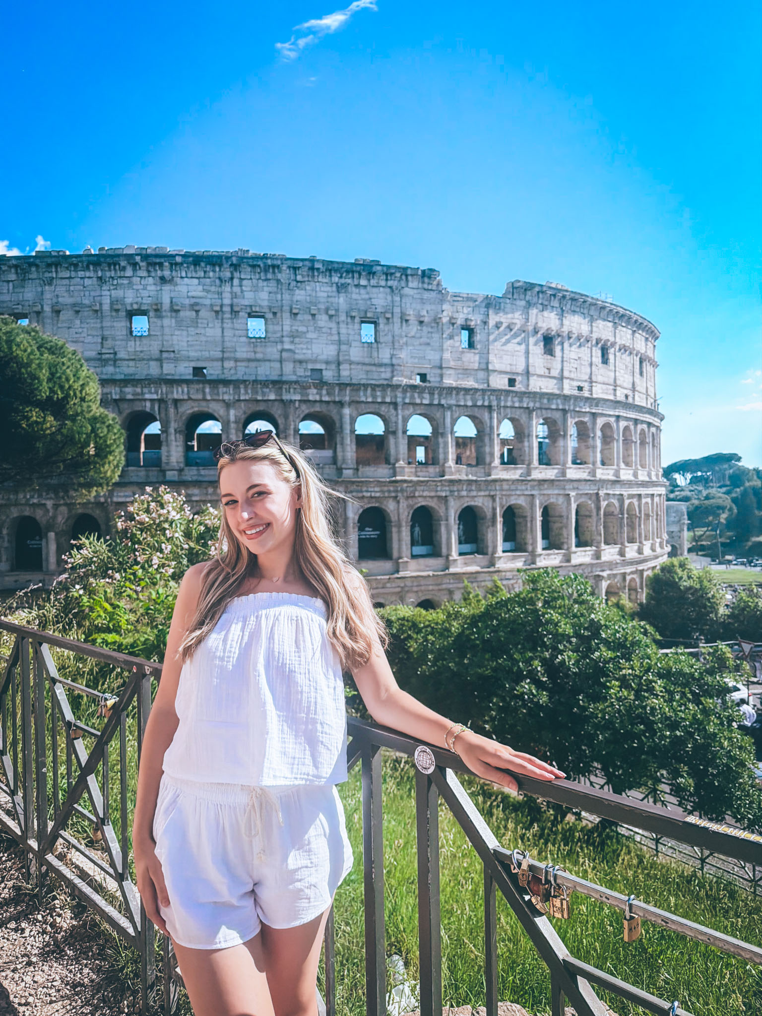 ETSU student Emma Hurley poses for a photo in front of the Colosseum in Rome, Italy.