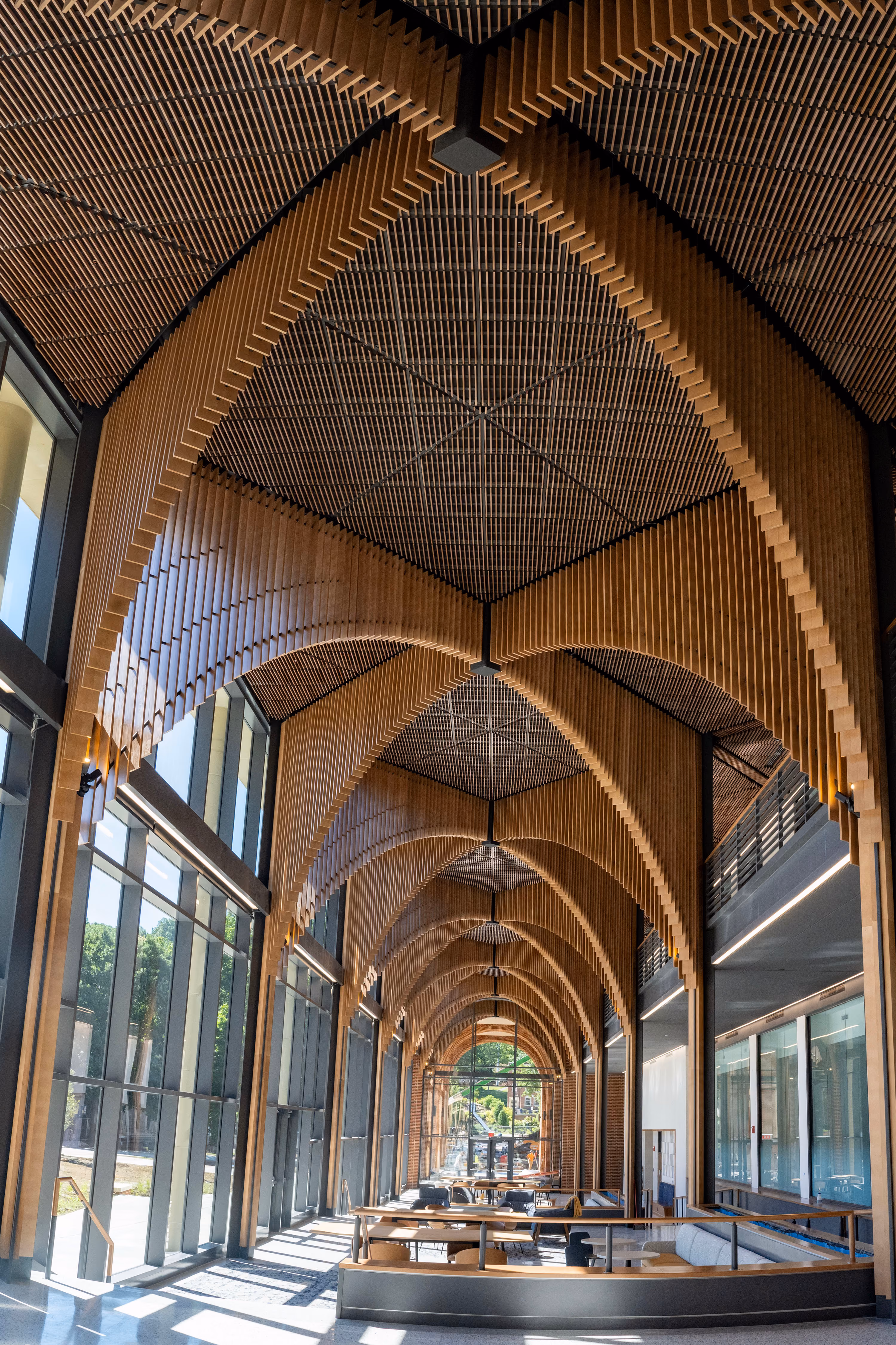 Architectural details in the new Academic Building.