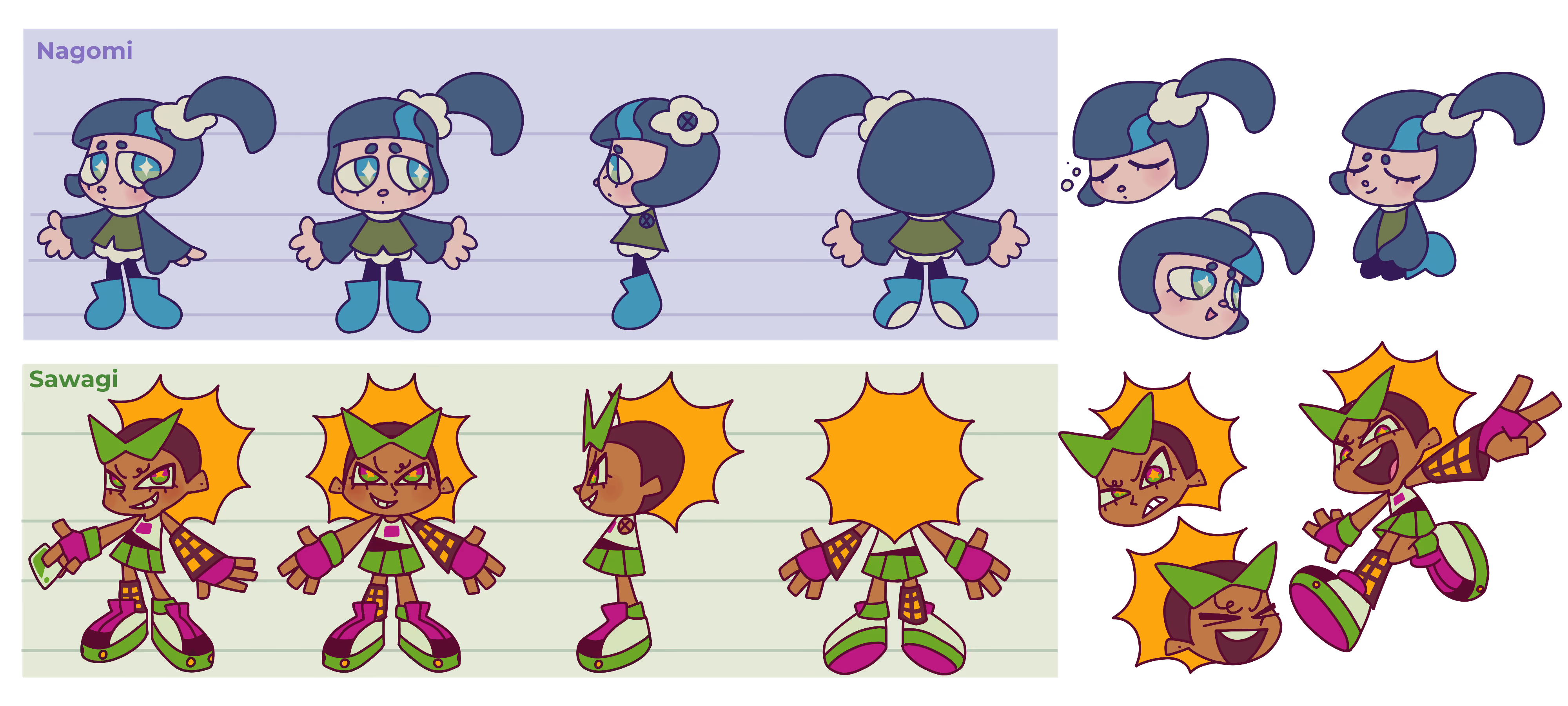 An art piece showing the concept art of mascots inspired by the Japan trip.