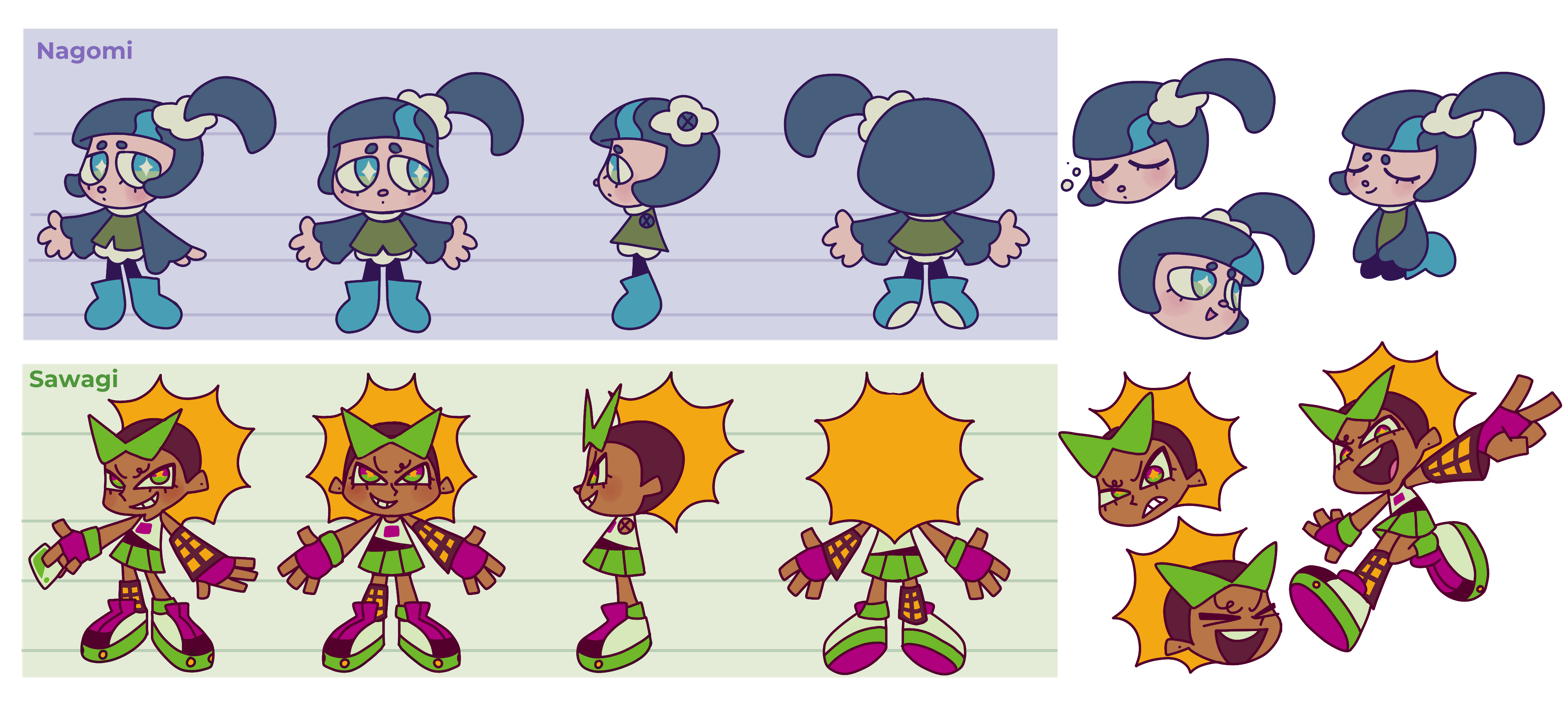 An art piece showing the concept art of mascots inspired by the Japan trip.