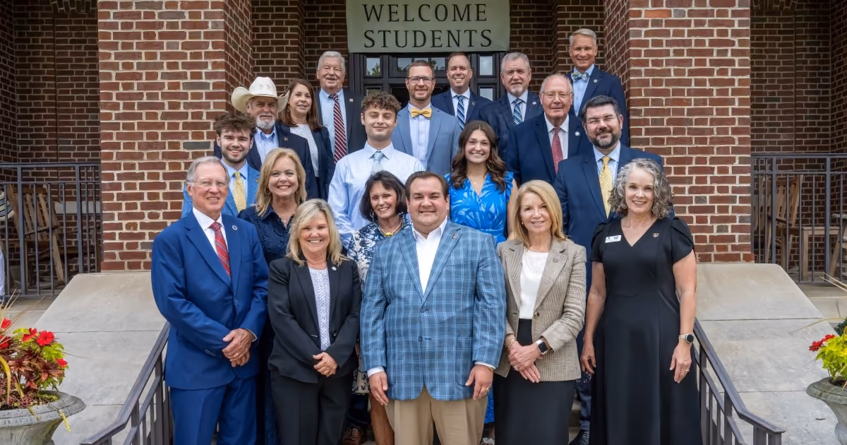 Members of the Tennessee General Assembly pose for a photo along side leadership from both East Tennessee State University and ETSU Bill Gatton College of Pharmacy.