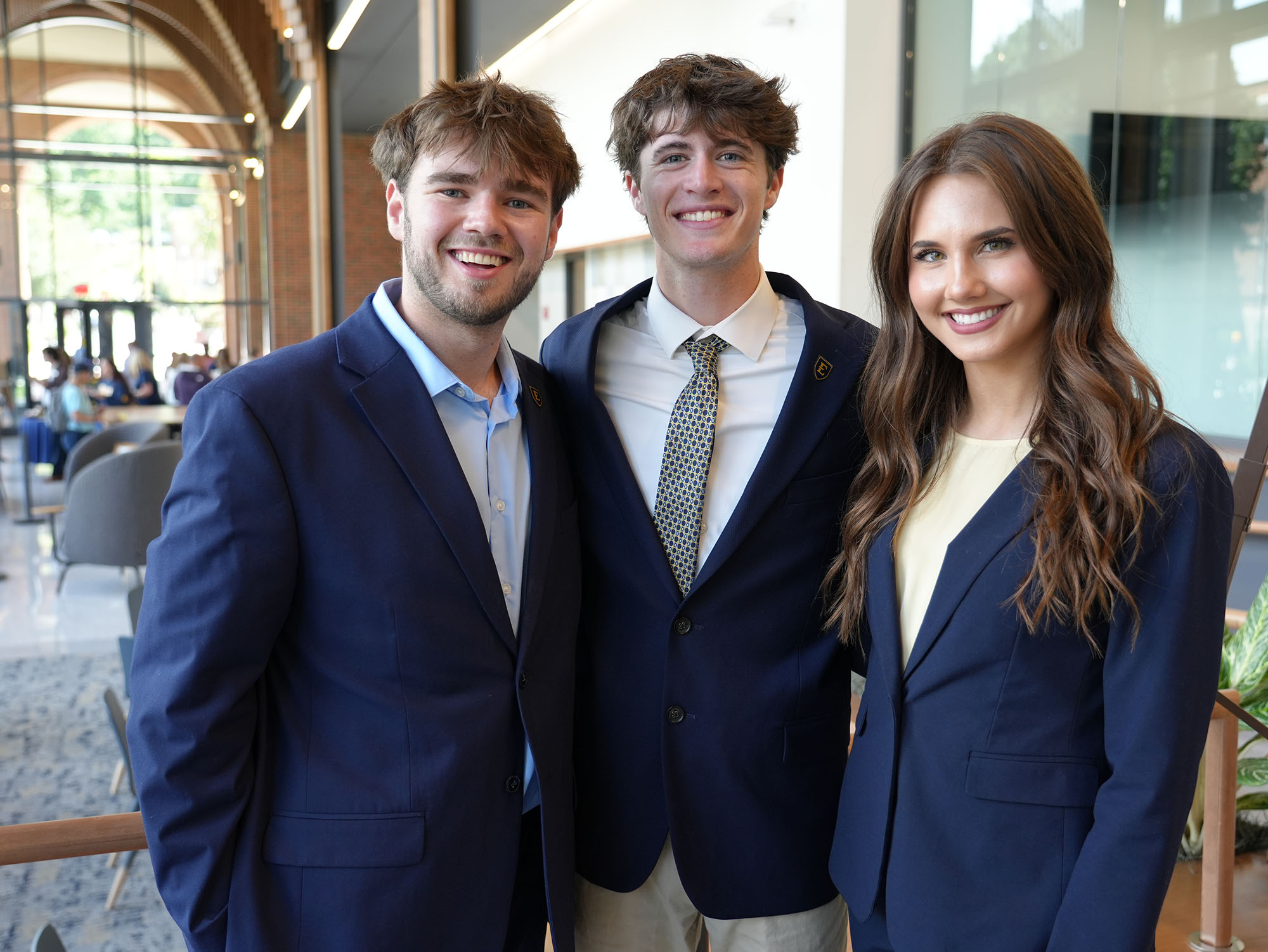 ETSU student leaders pose inside the new Academic Building.
