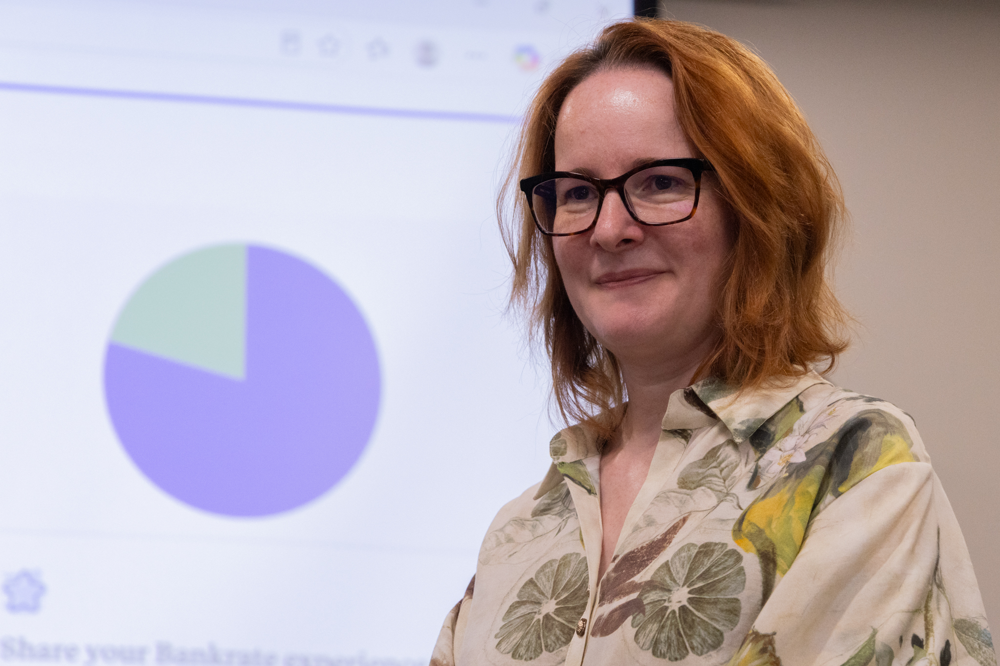 ETSU CBAT associate professor Dr. Anca Traian smiles during the financial planning workshop.