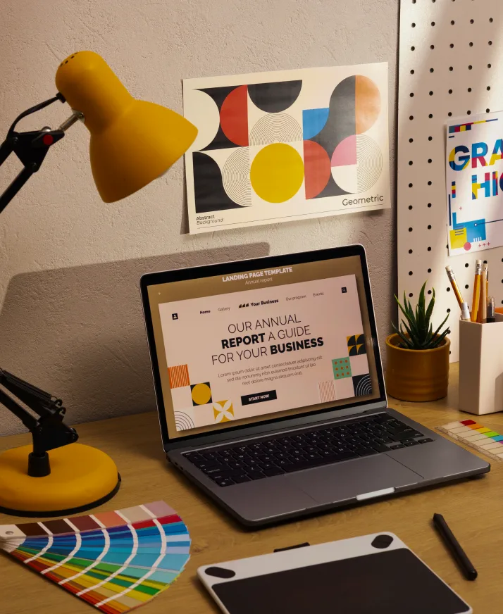 laptop on table