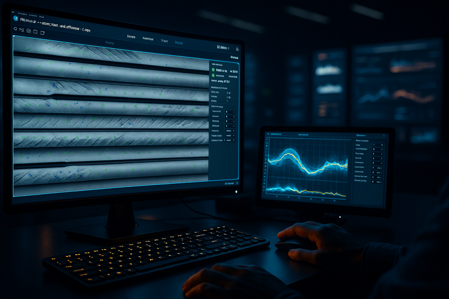 [background image] image of a contemporary office scene (for an ai developer tools)