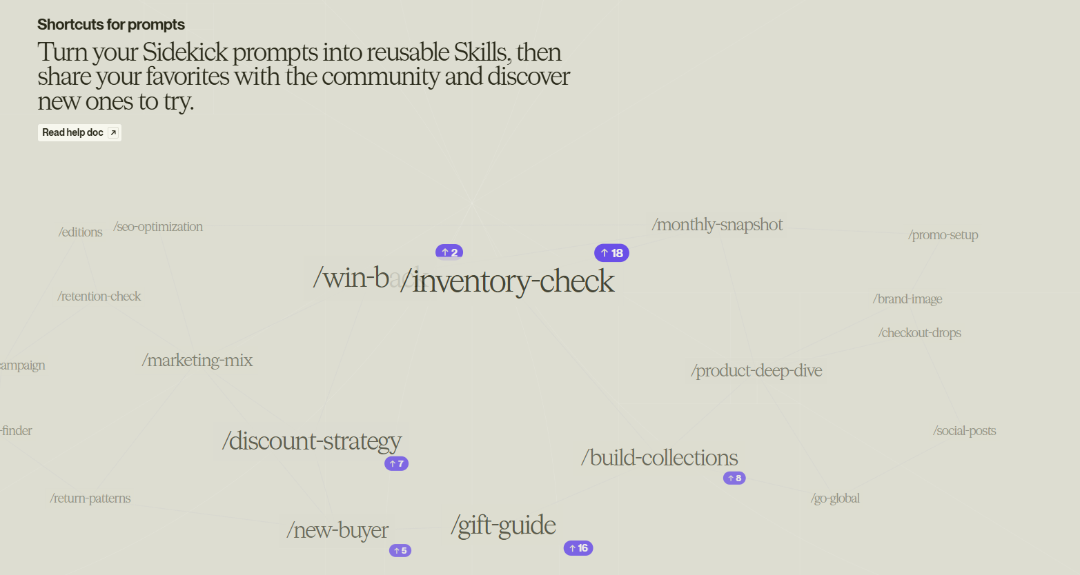 Shopify shortcuts for prompts presentation screenshot