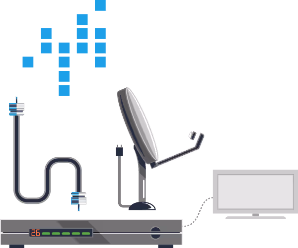 Spot illustration of addressable tv devices connected to a tv