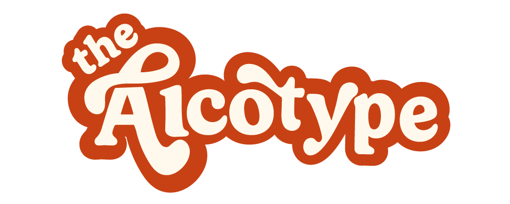Alcotype logo featuring a colorful design with playful typography, representing a fun brand design and photography brand.
