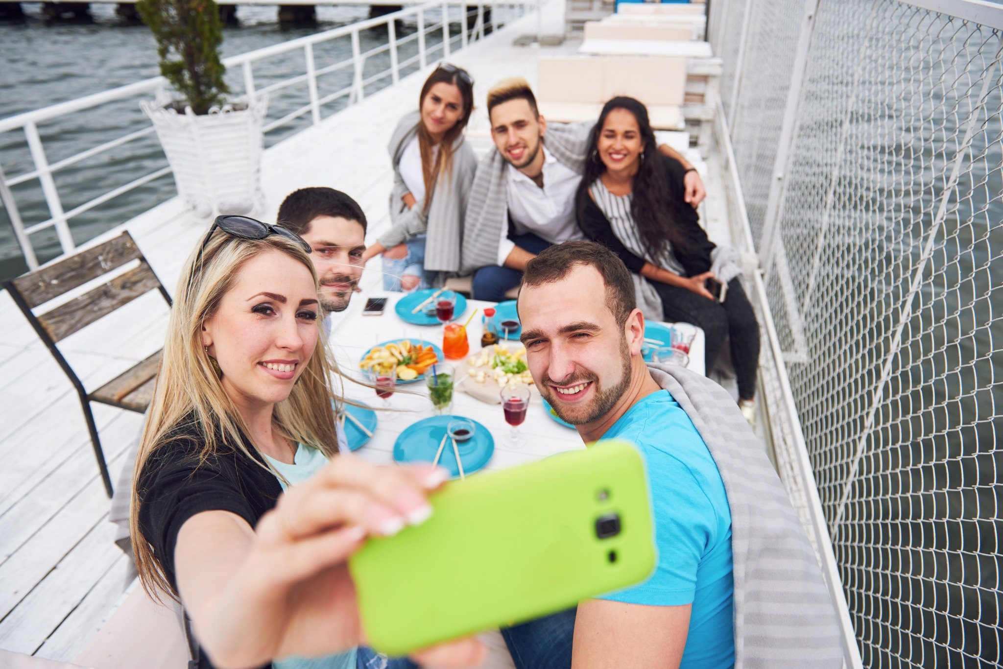 bateau selfie manger