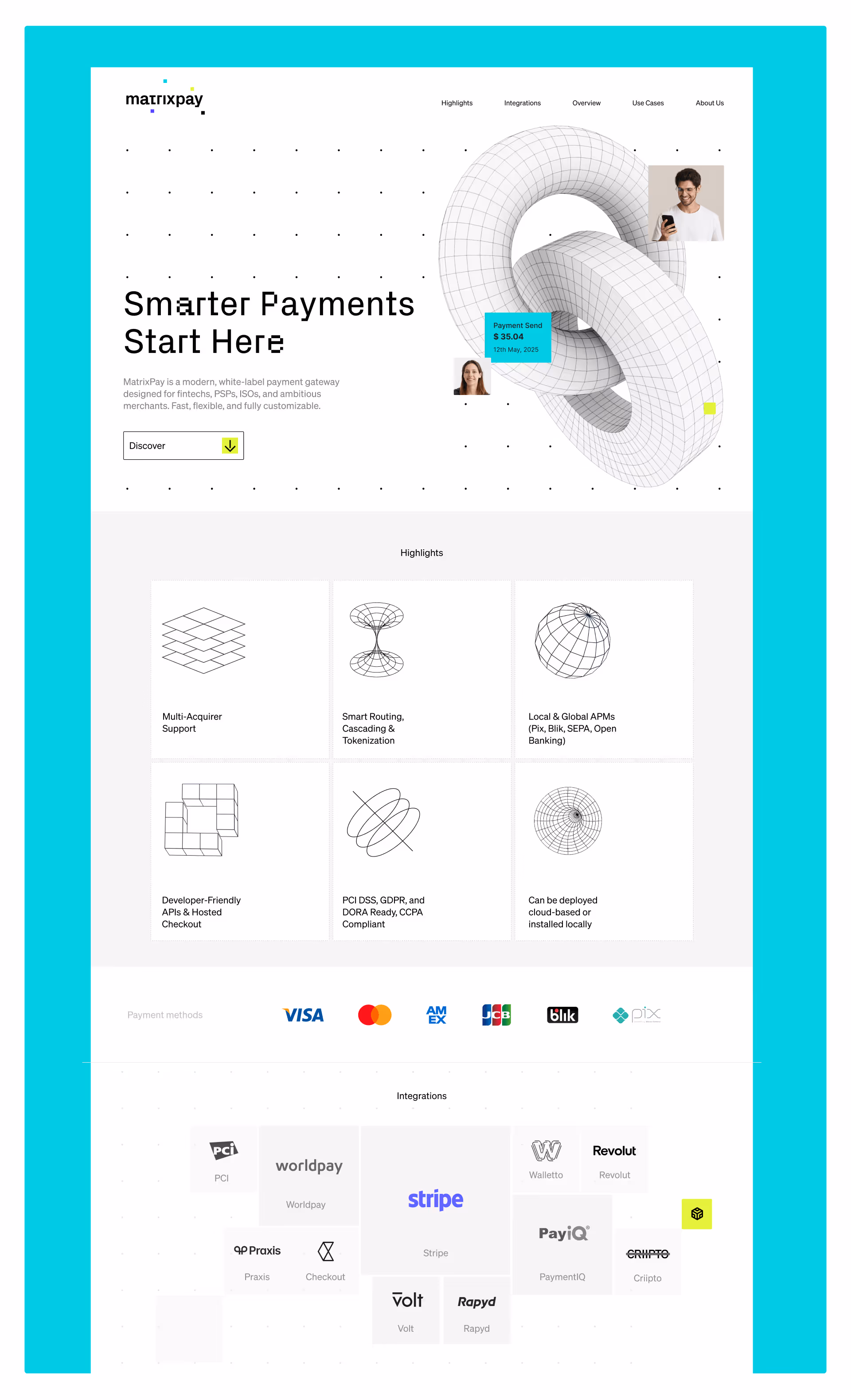 Webflow homepage design for fintech payment gateway
