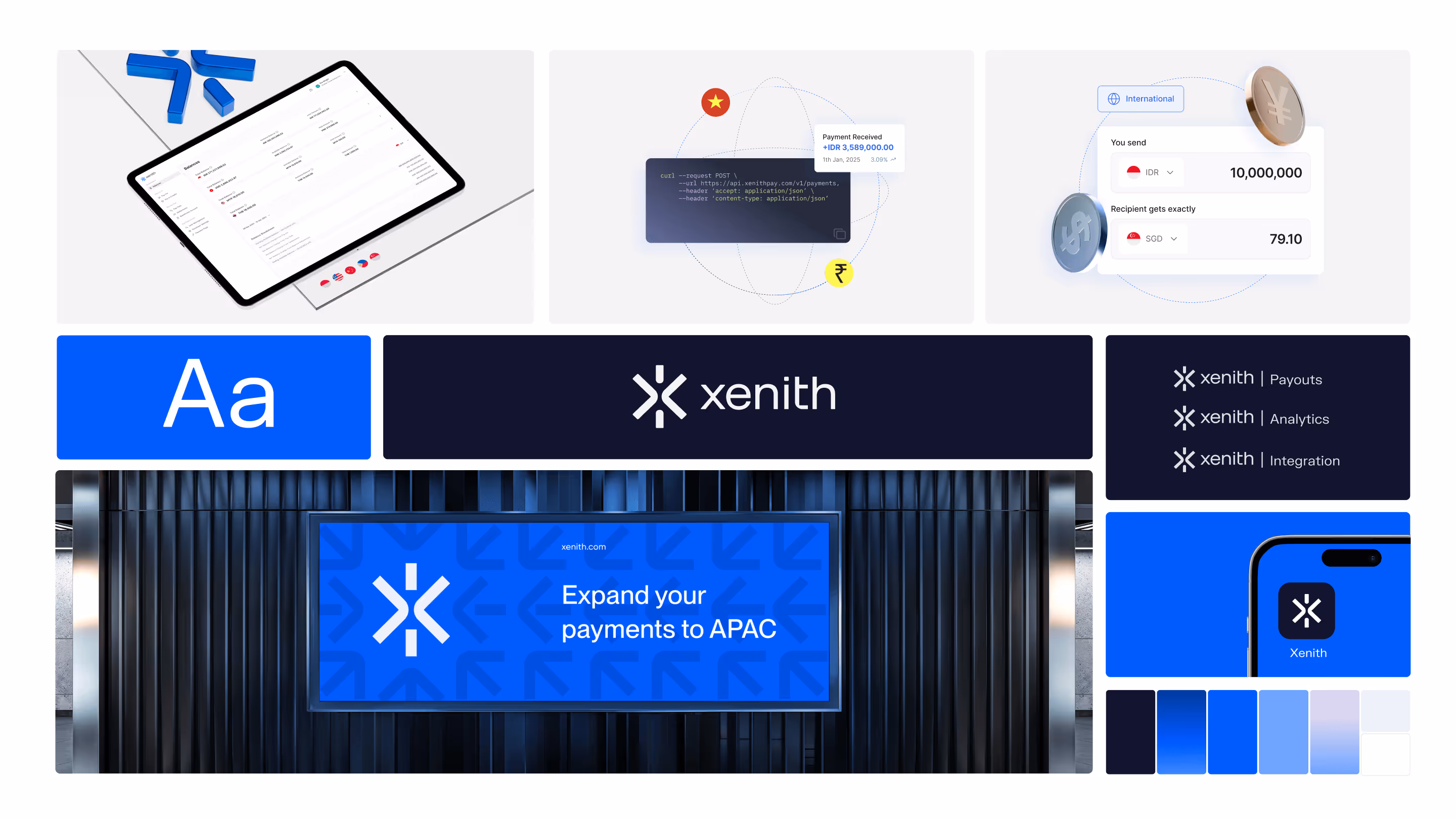 Branded typography styles and spacing system for Xenith identity guidelines