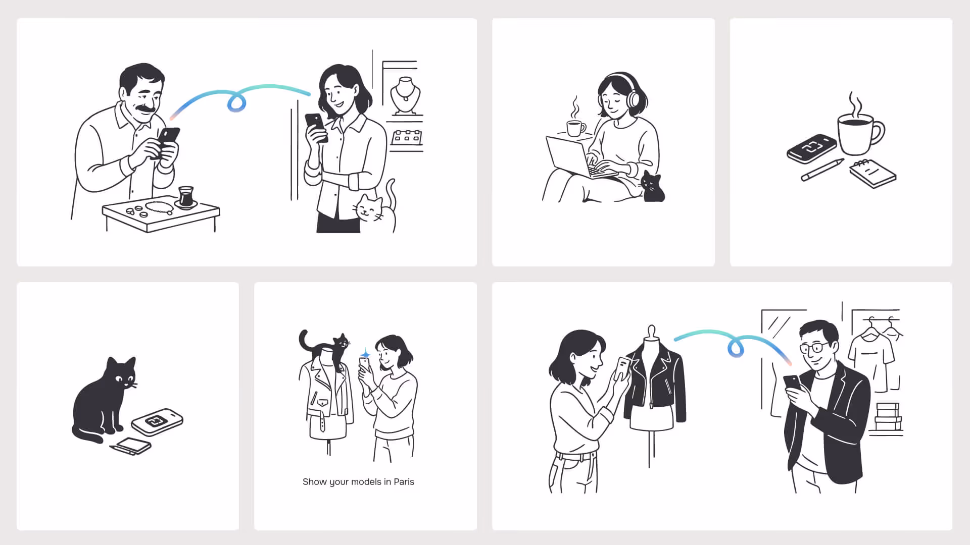 Custom illustrations and animations created for Folio AI