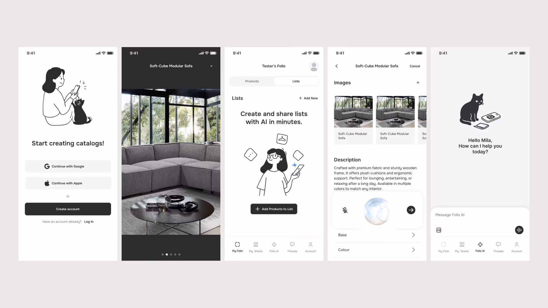 Responsive smart store templates designed for Folio AI