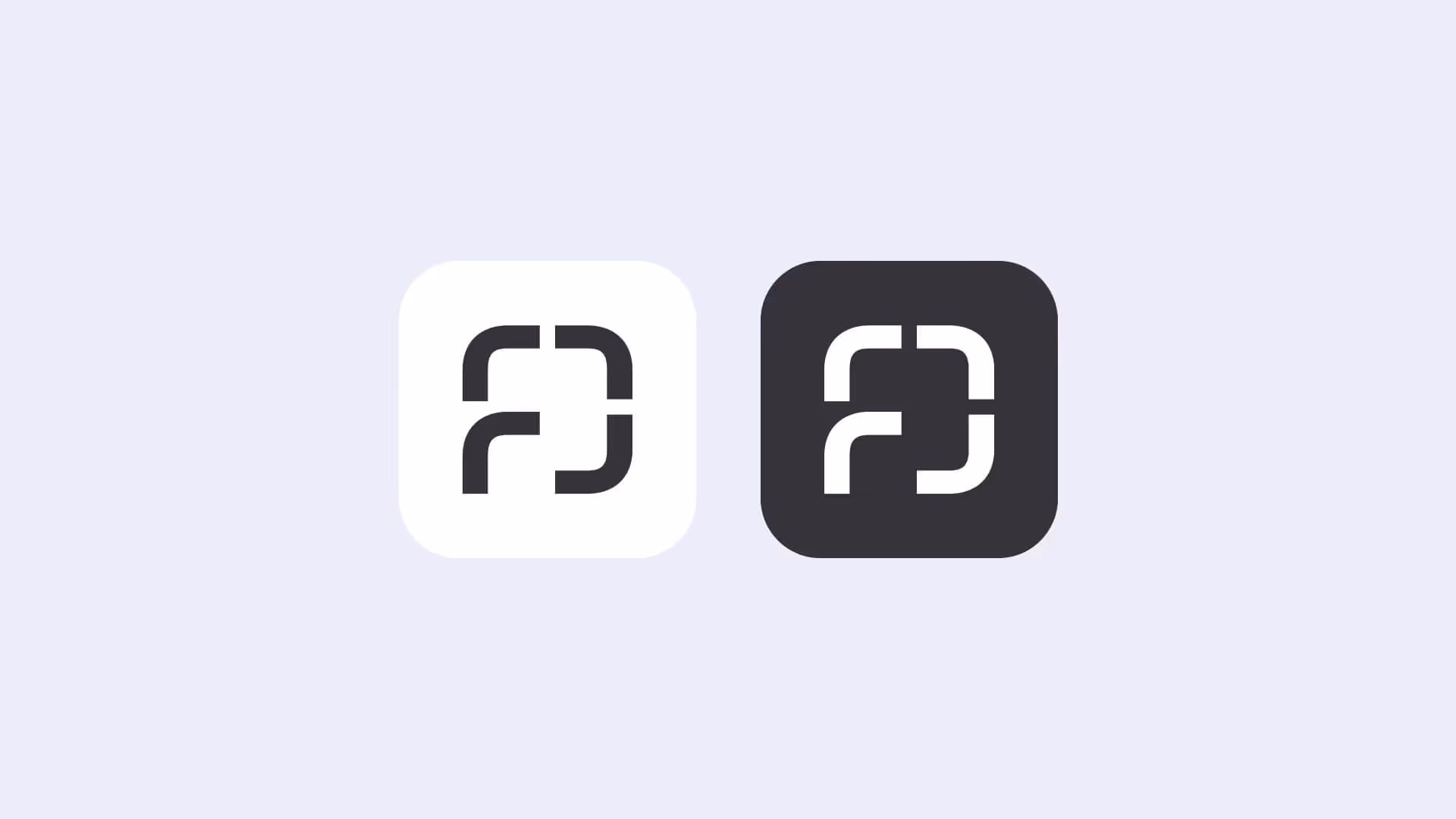 Folio AI startup App icon on black and white