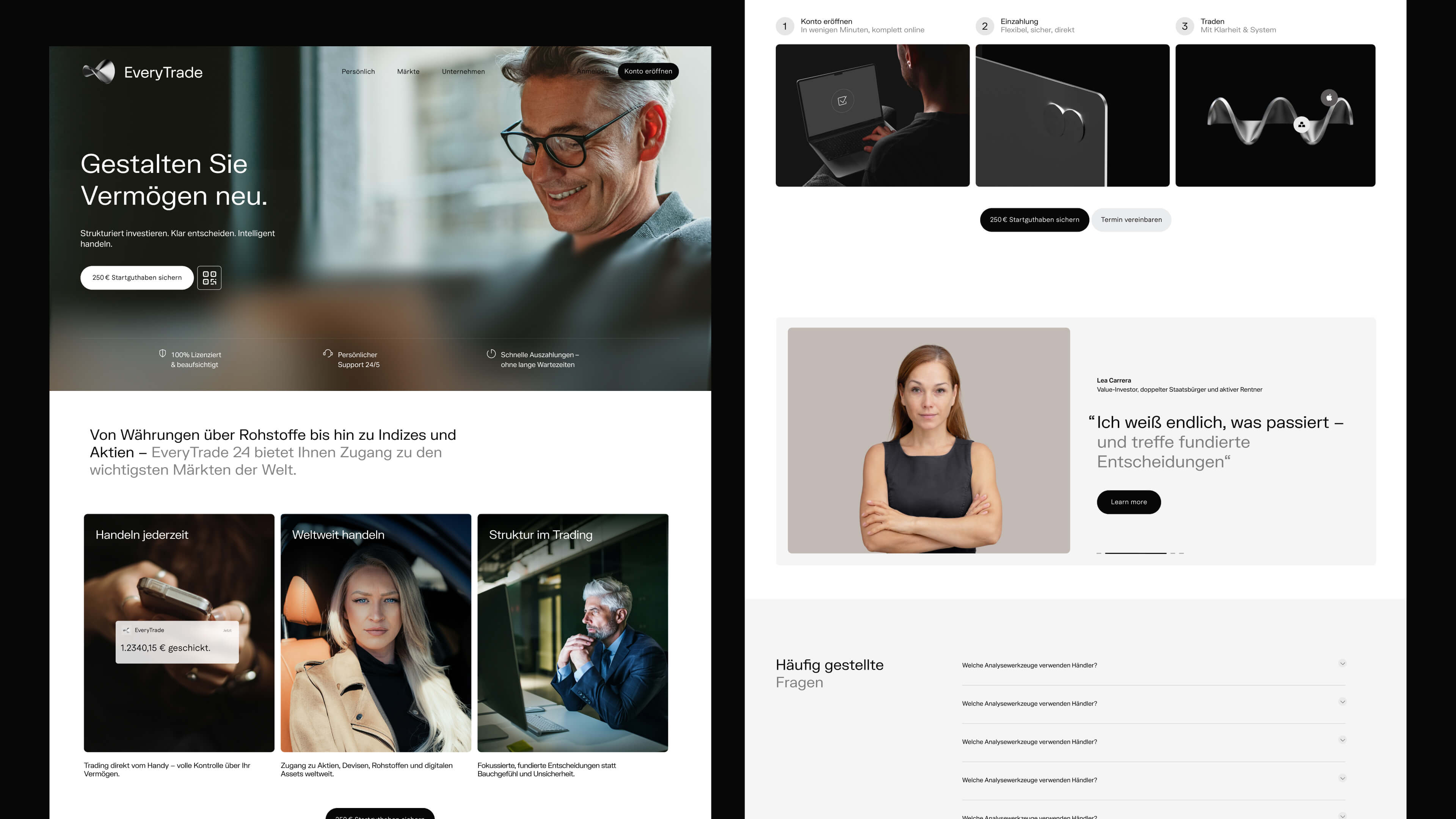 A clear, modern fintech brand and web experience