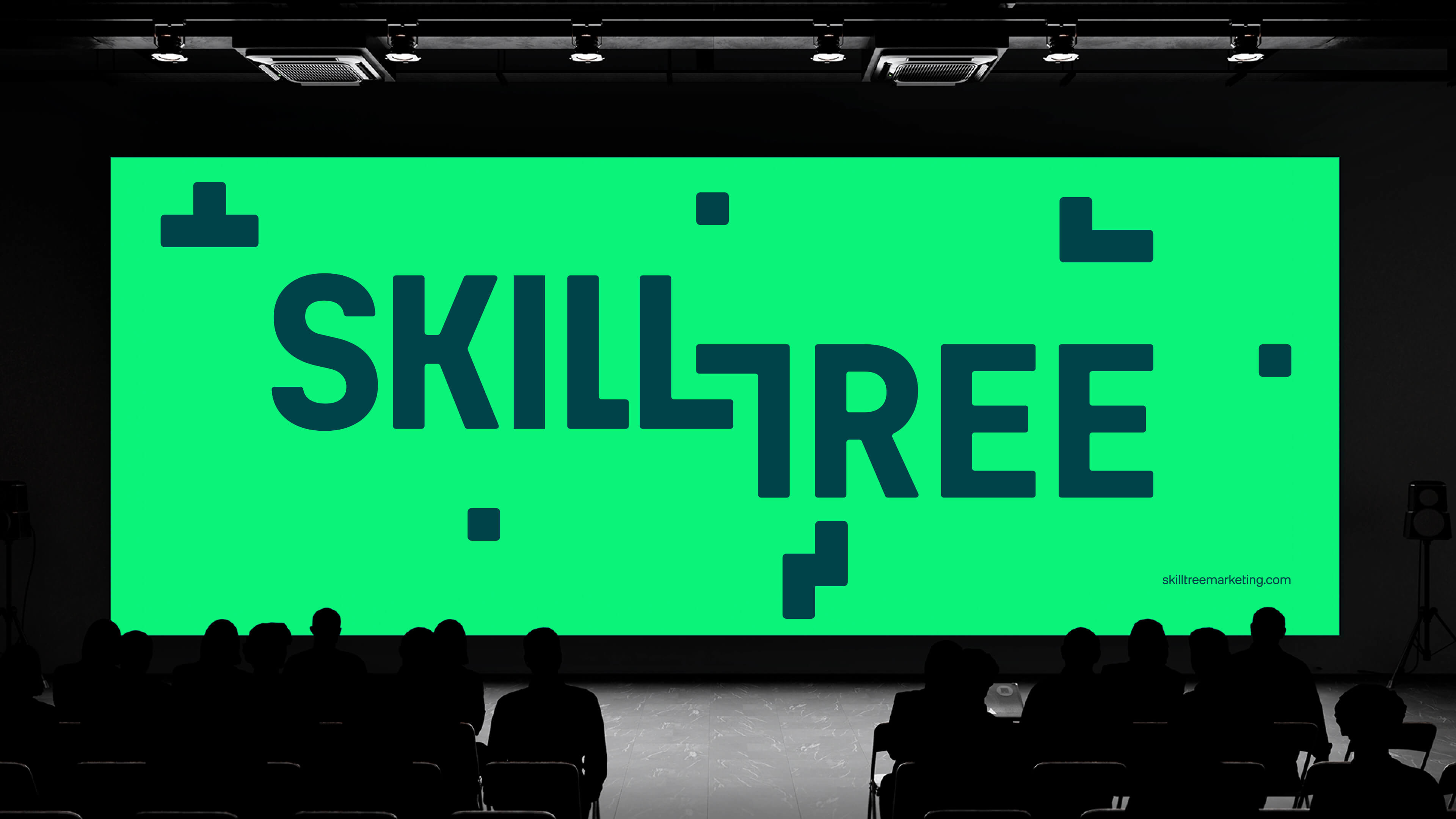 Brand system inspired by Tetris blocks for gaming agency