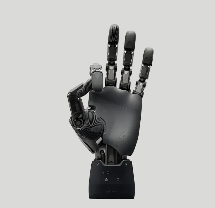 Robotic hand making an OK sign