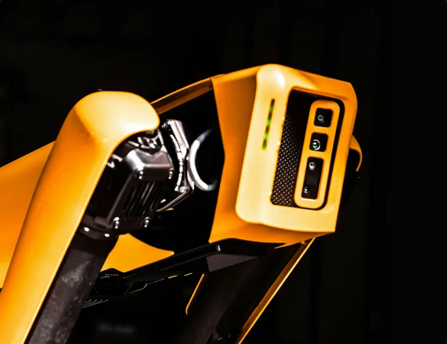 Close-up of a yellow robot