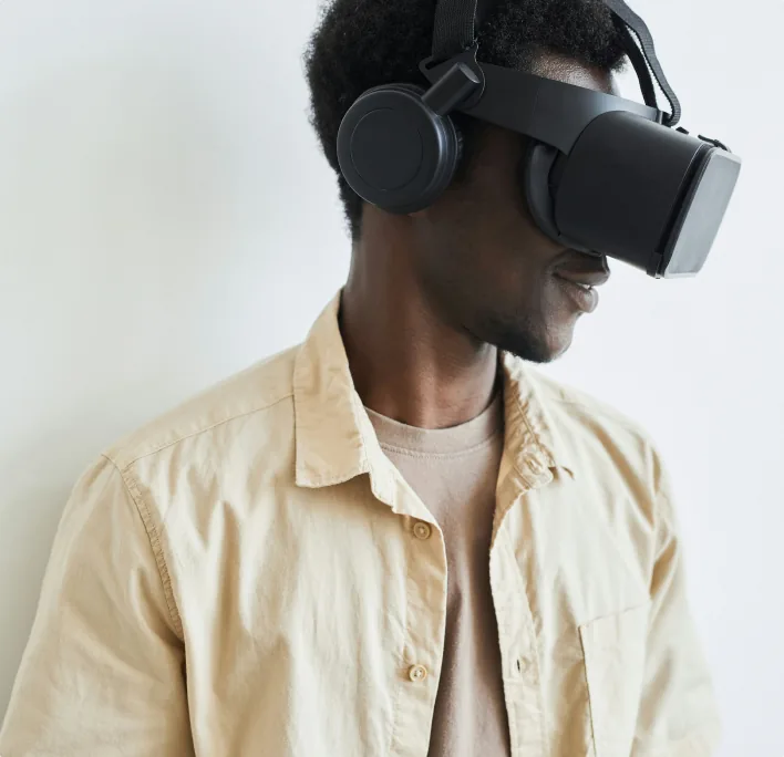 Person wearing a VR headset