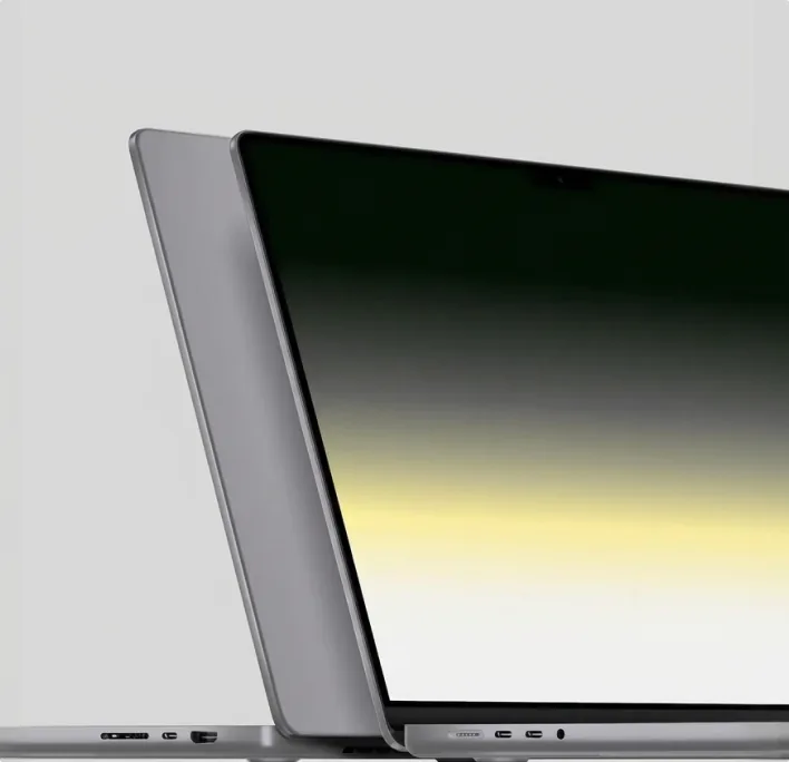 Laptop with a website on the screen