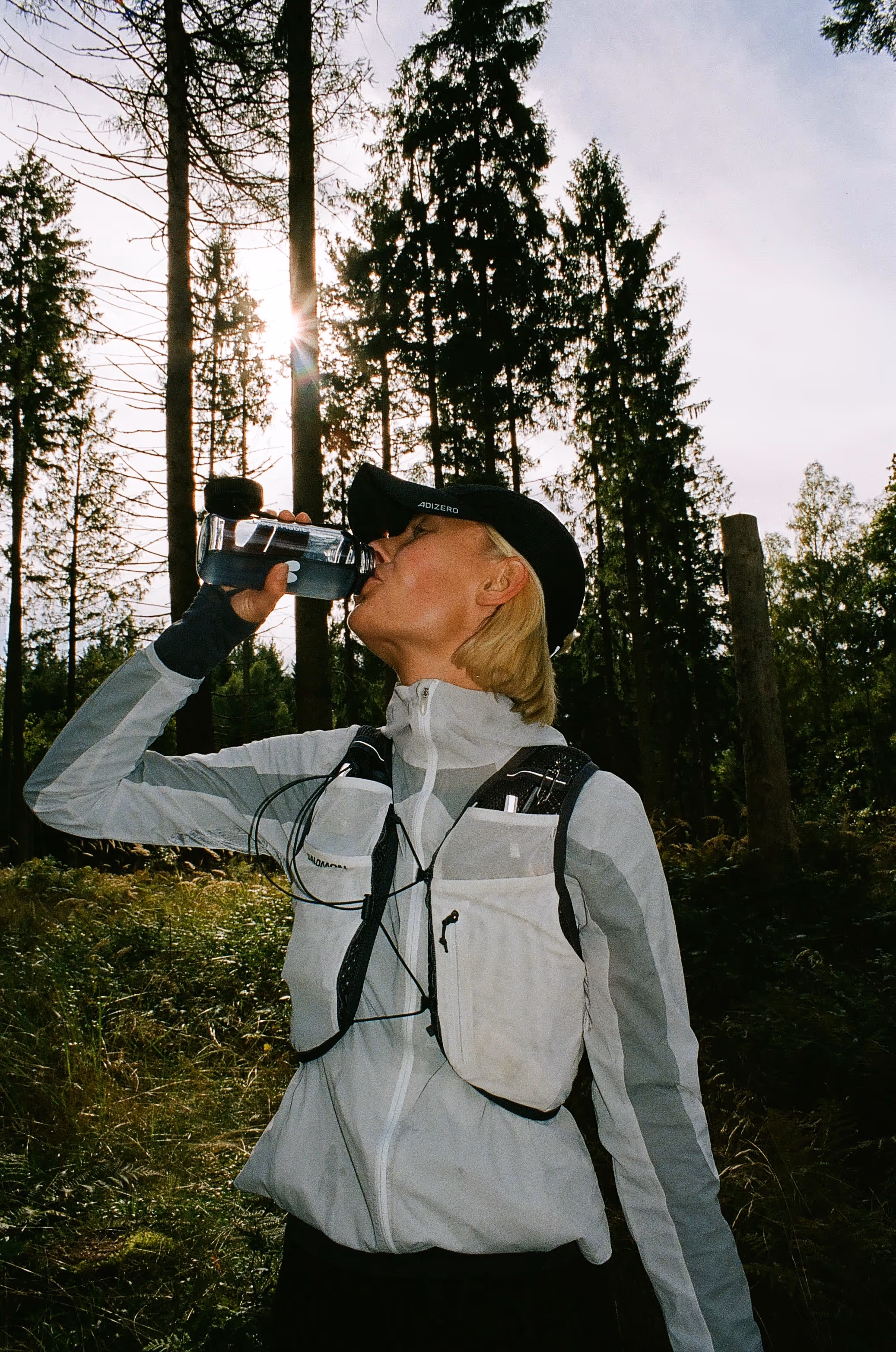Woman drinking a good habit electrolite
