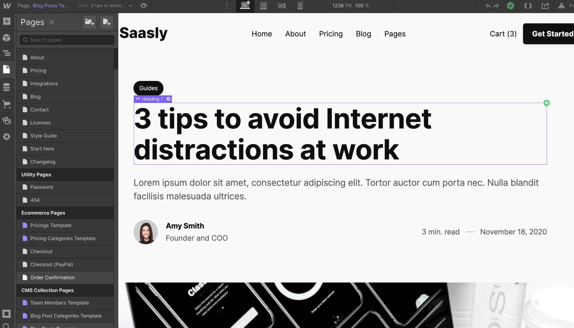 CMS Page - Saasly Webflow Template