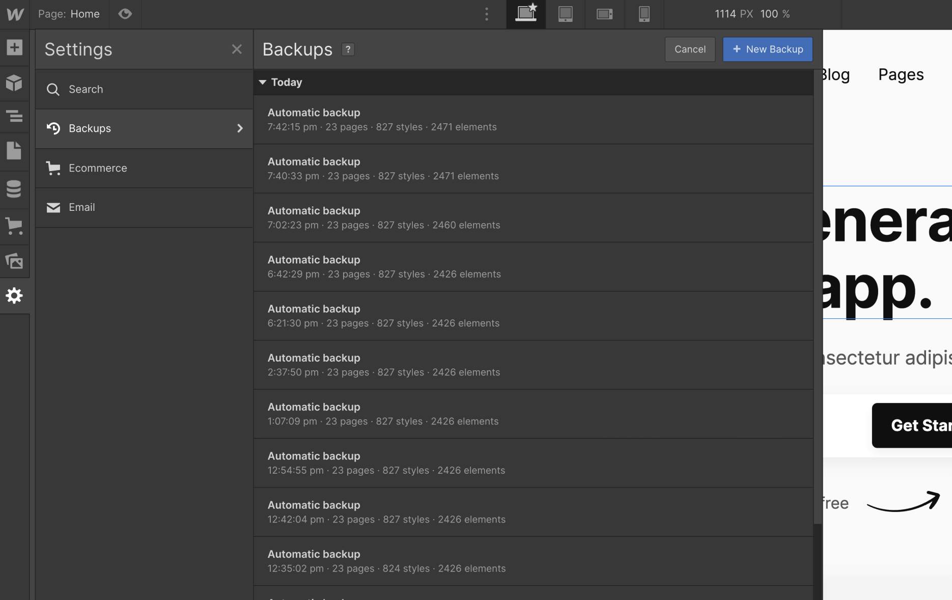 Backups - Saasly Webflow Template