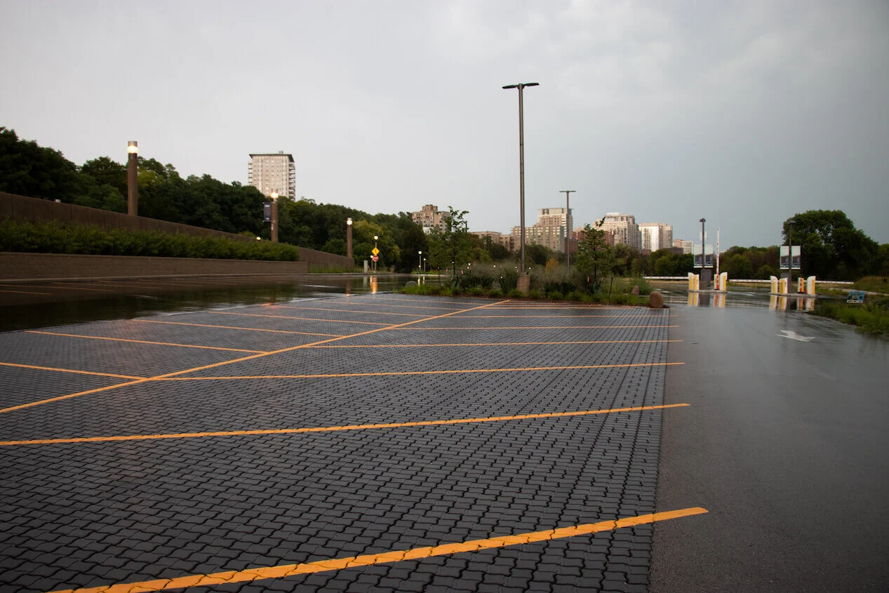 Parking lot built with H2O PRO Permeable Pavers