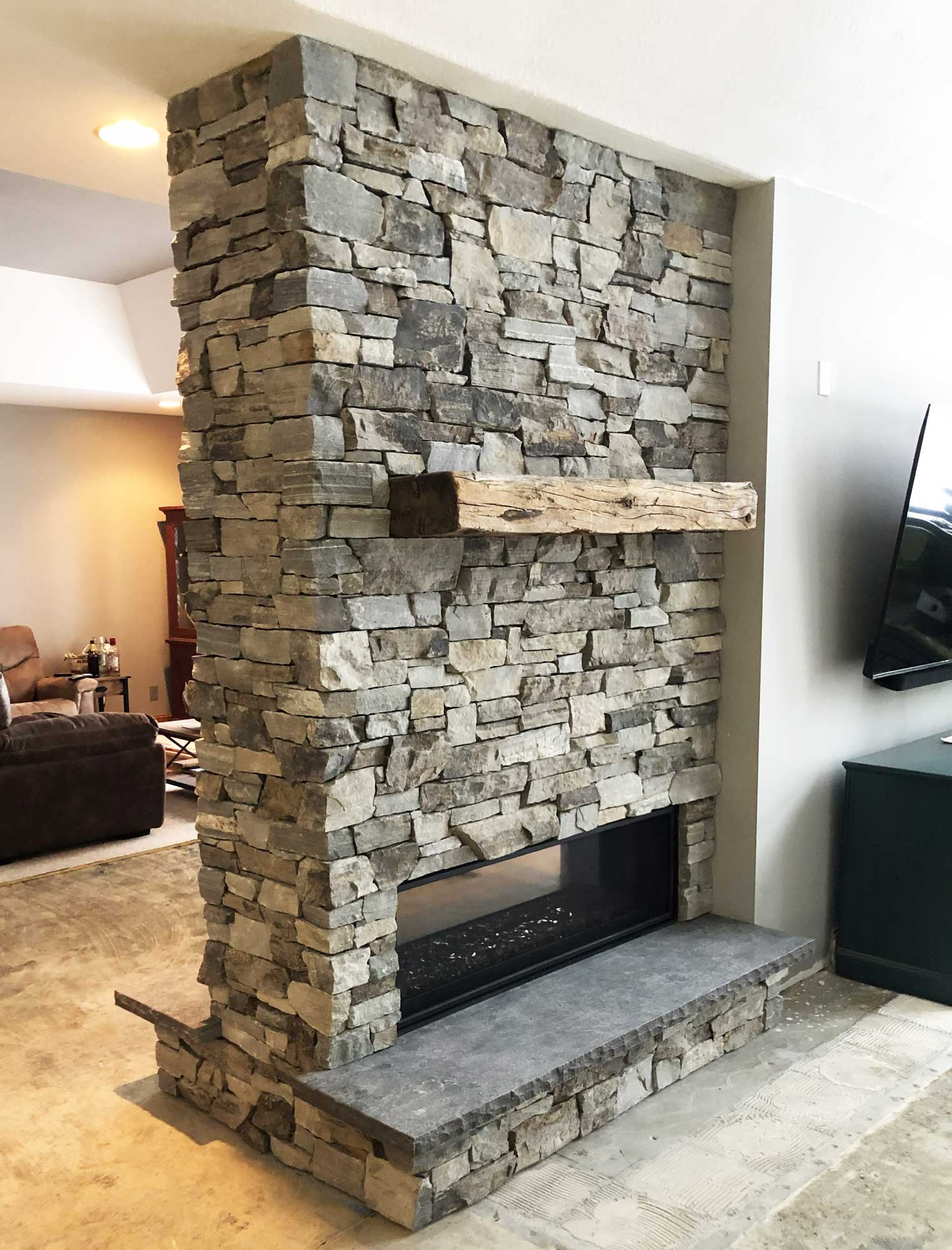 deadwood creek stone fireplace