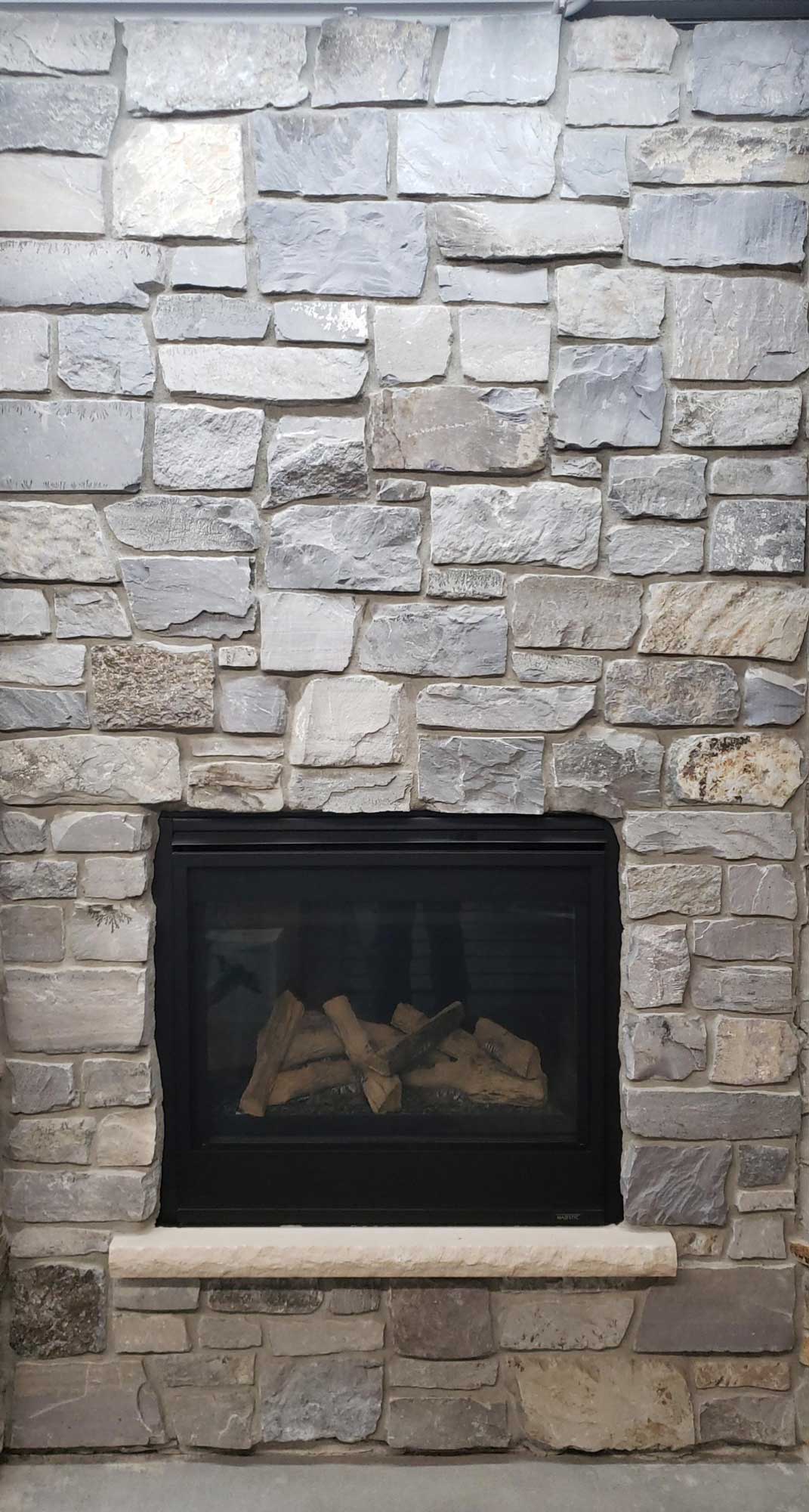 timber ridge stone fireplace