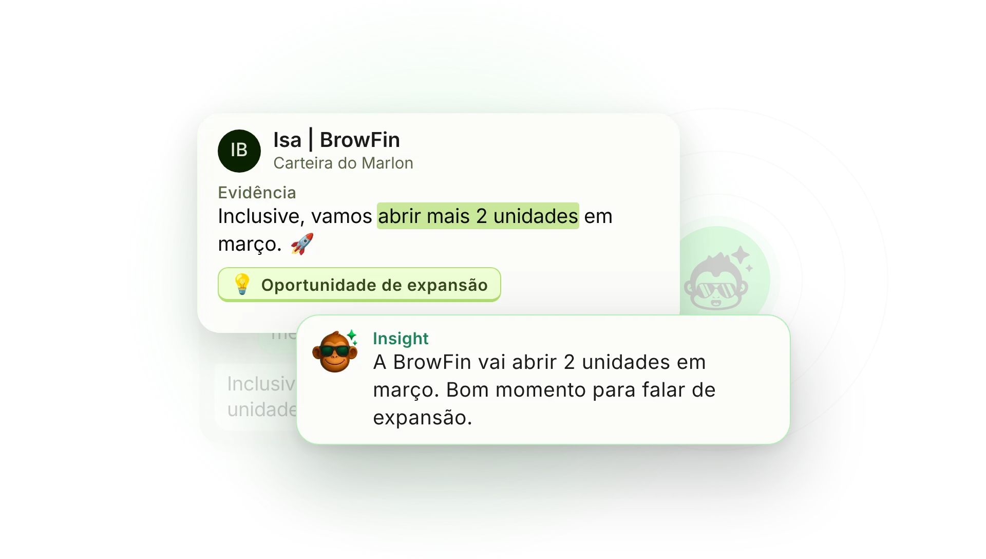 Conversa com pedido de expansão marcado e o insight do Cesar apontando a oportunidade
