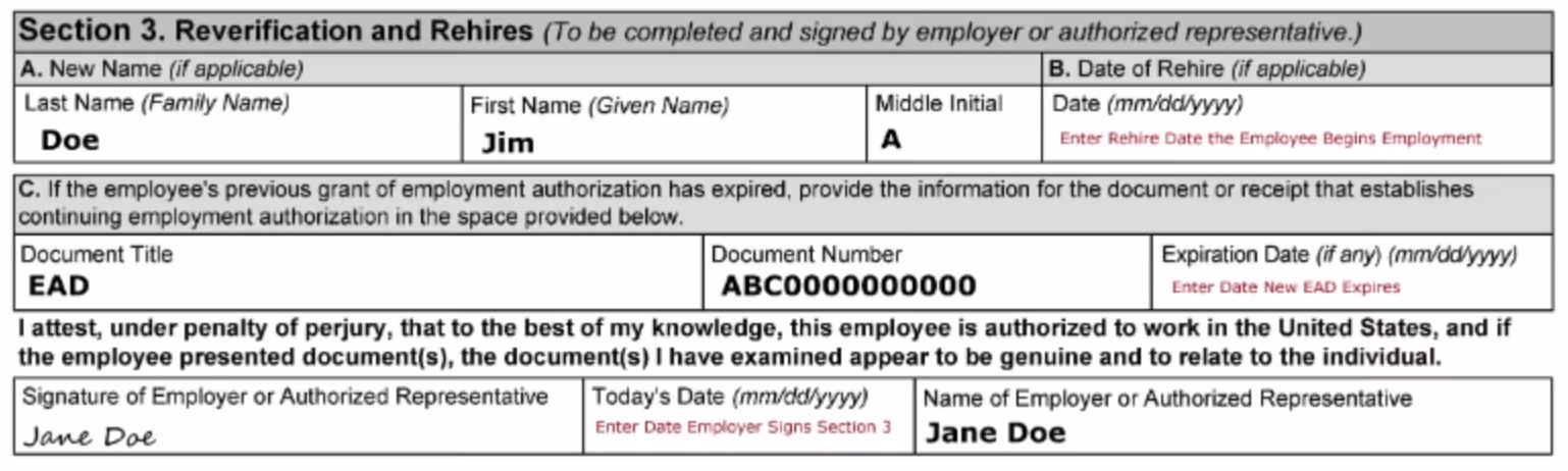Section 3 I9 Form