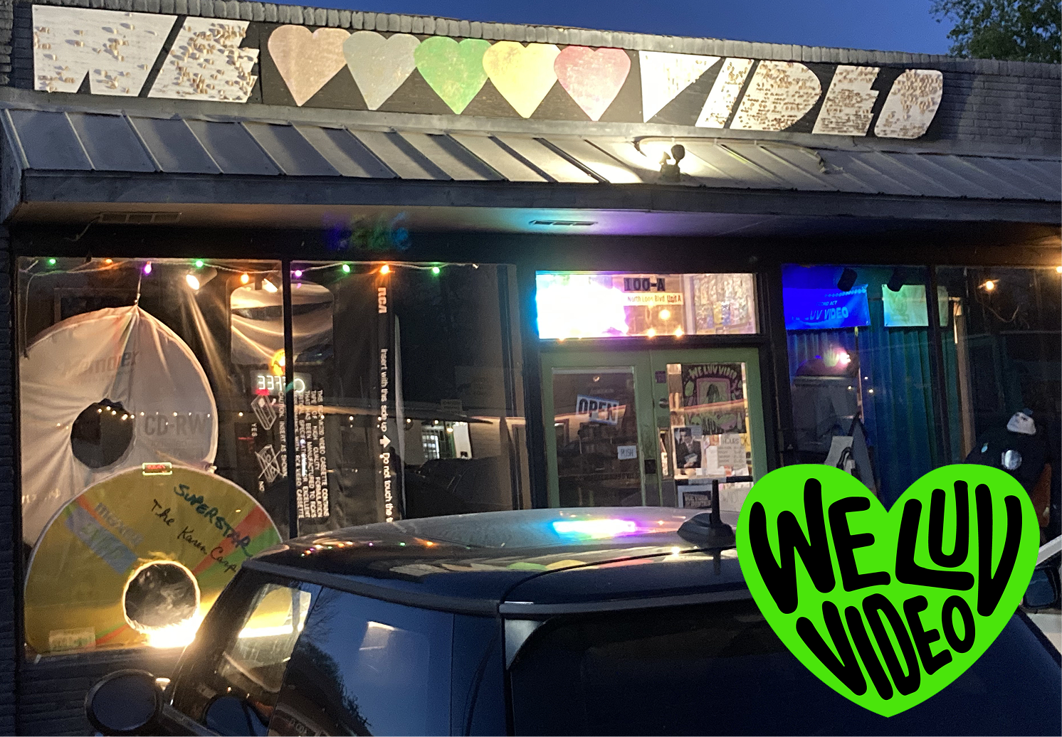 The store-front of We Luv Video