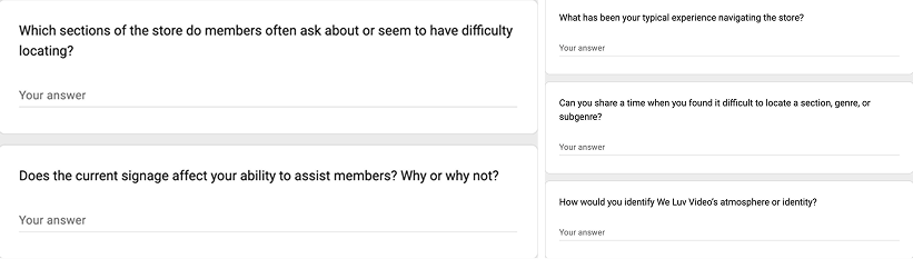 Key questions from both surveys