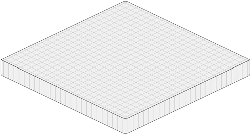 Top layer of a stacked isometric diagram with a grid matrix depicting the cloud.
