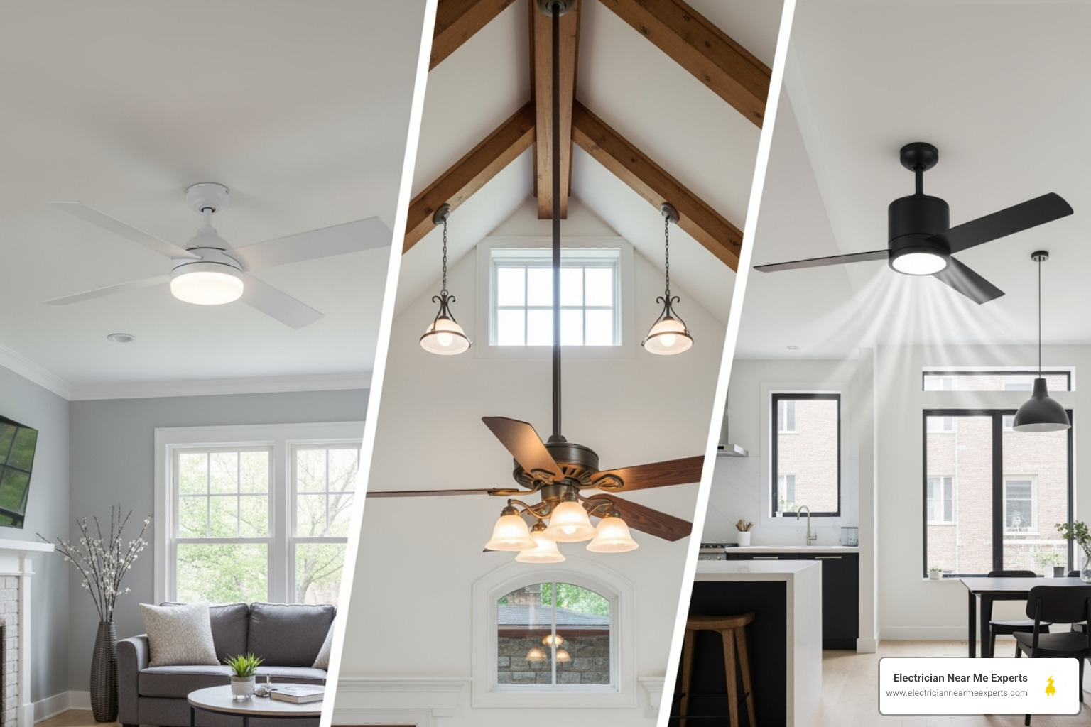 various ceiling fan styles (low-profile, downrod, smart fan) - ceiling fan installation frisco