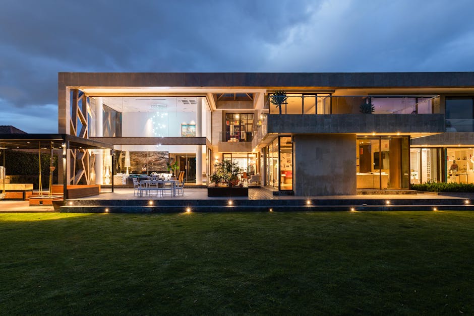 modern home with LED lighting at dusk - led lighting install frisco