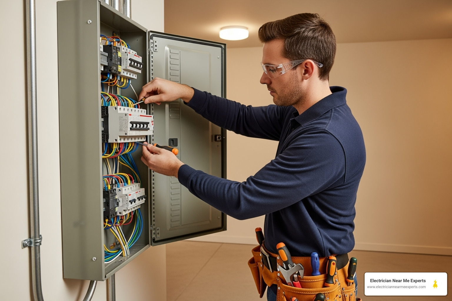 licensed electrician installing a new panel - electrical panel replacement mckinney licensed electrician installing a new panel - electrical panel replacement mckinney