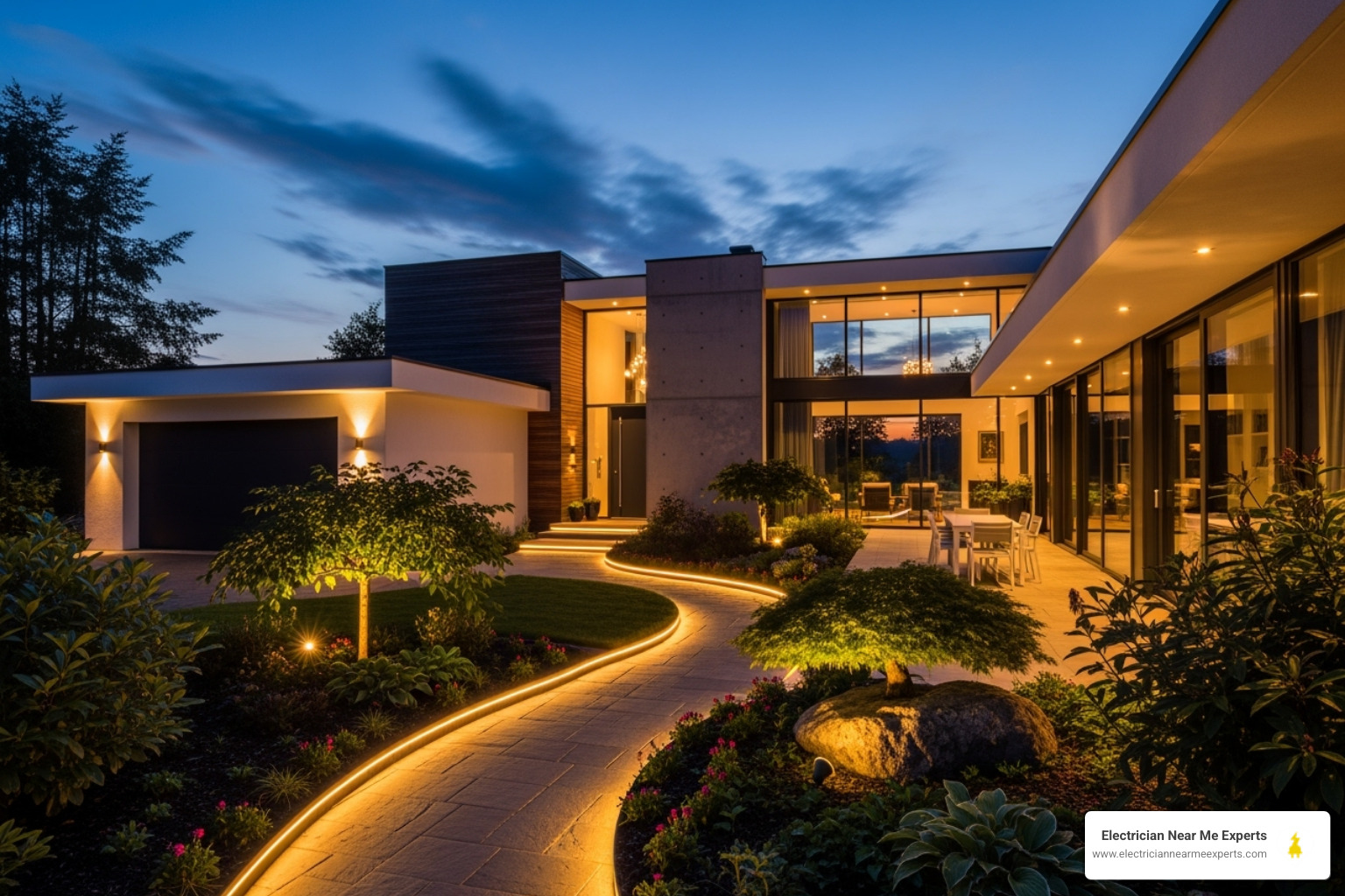 home exterior with automated security and landscape lighting - smart lighting setup mckinney