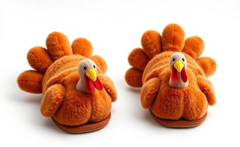 White Elephant gift idea - Roast Turkey Novelty Slippers