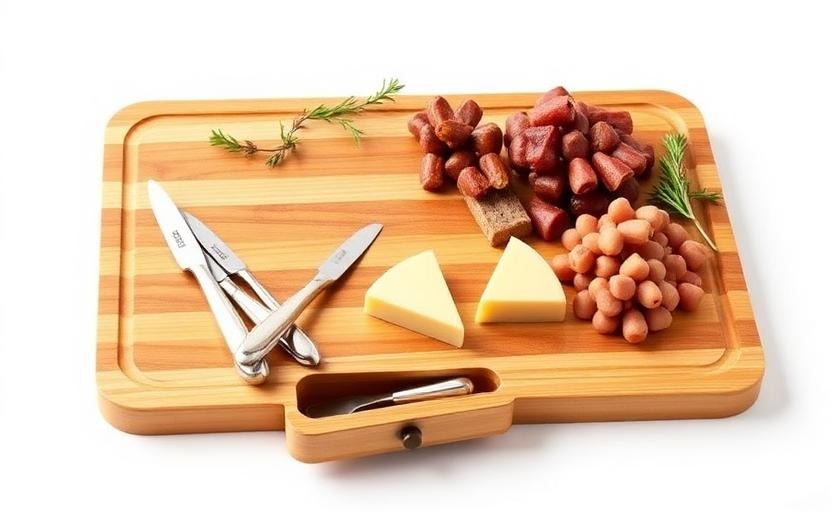 White Elephant gift idea - Bamboo Charcuterie Board Set