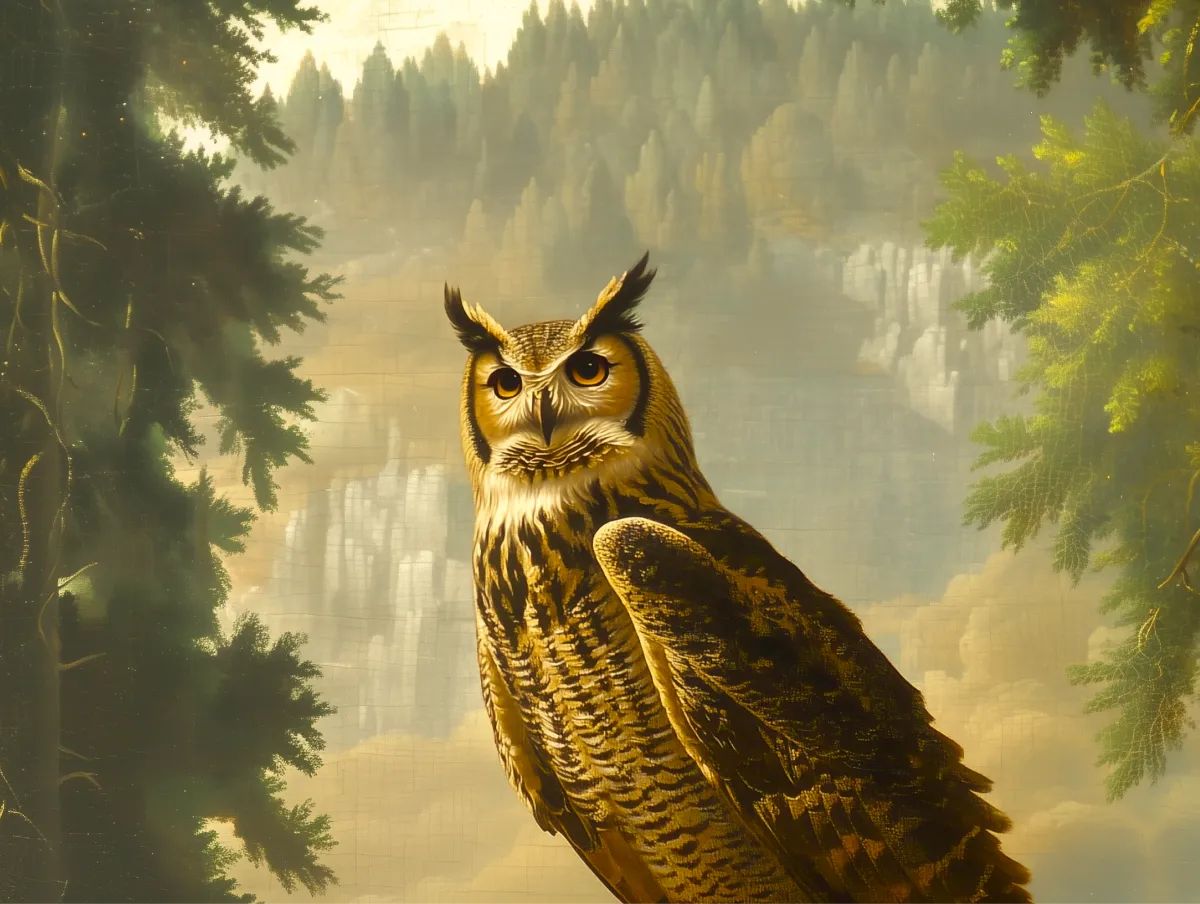 Owl in the greenery
