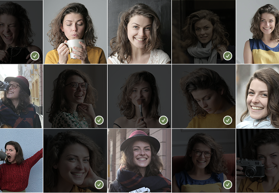 Photo testing interface display